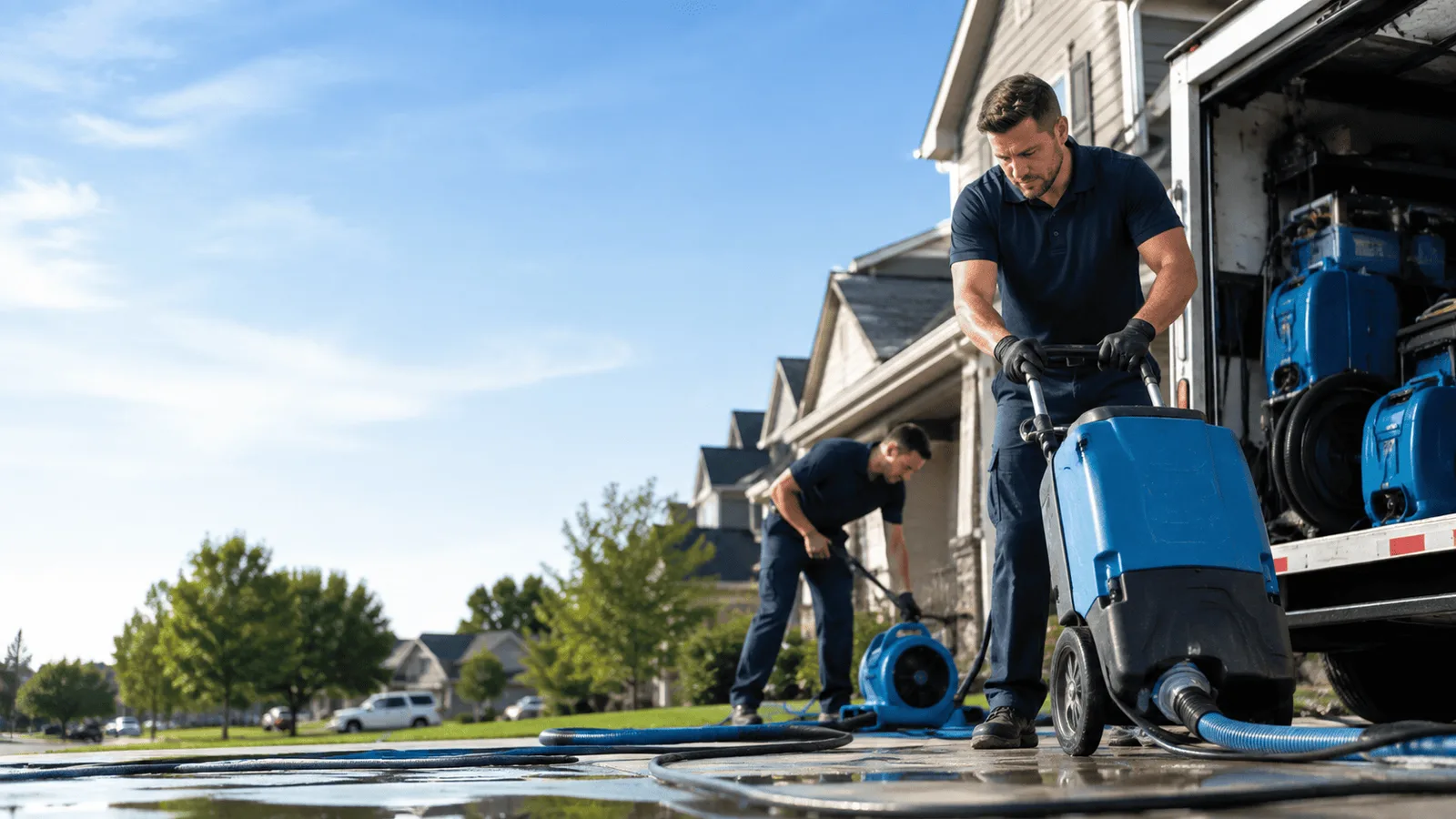 Burst Pipe Damage Cleanup being performed in Jobstown, NJ
